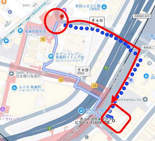 LAVA銀座グラッセ店への行き方