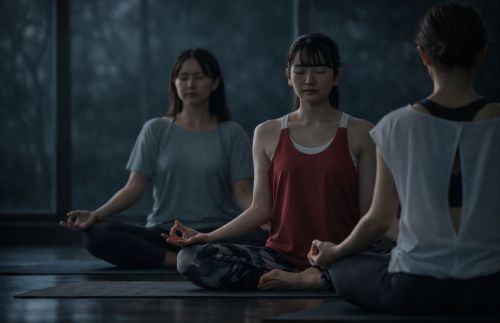 ホットヨガのレッスンをする人たち